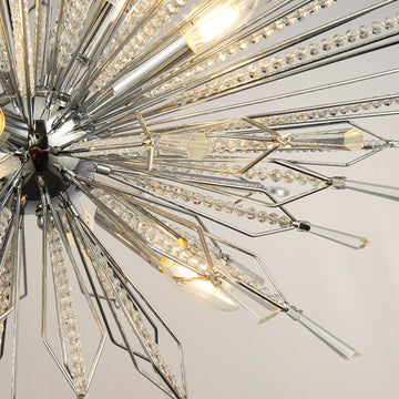 Starburst 8 Lights Chrome & Glass Ceiling Pendant