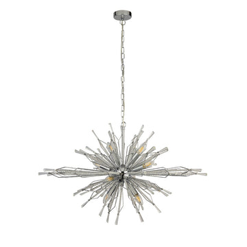 Starburst 8 Lights Chrome & Glass Ceiling Pendant