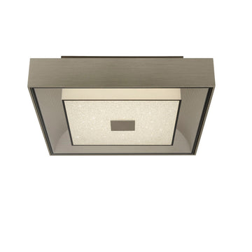 Rhea LED Silver & Crystal Sand Flush Ceiling Light