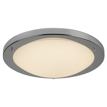 LED Chrome & Opal Glass IP44 Flush