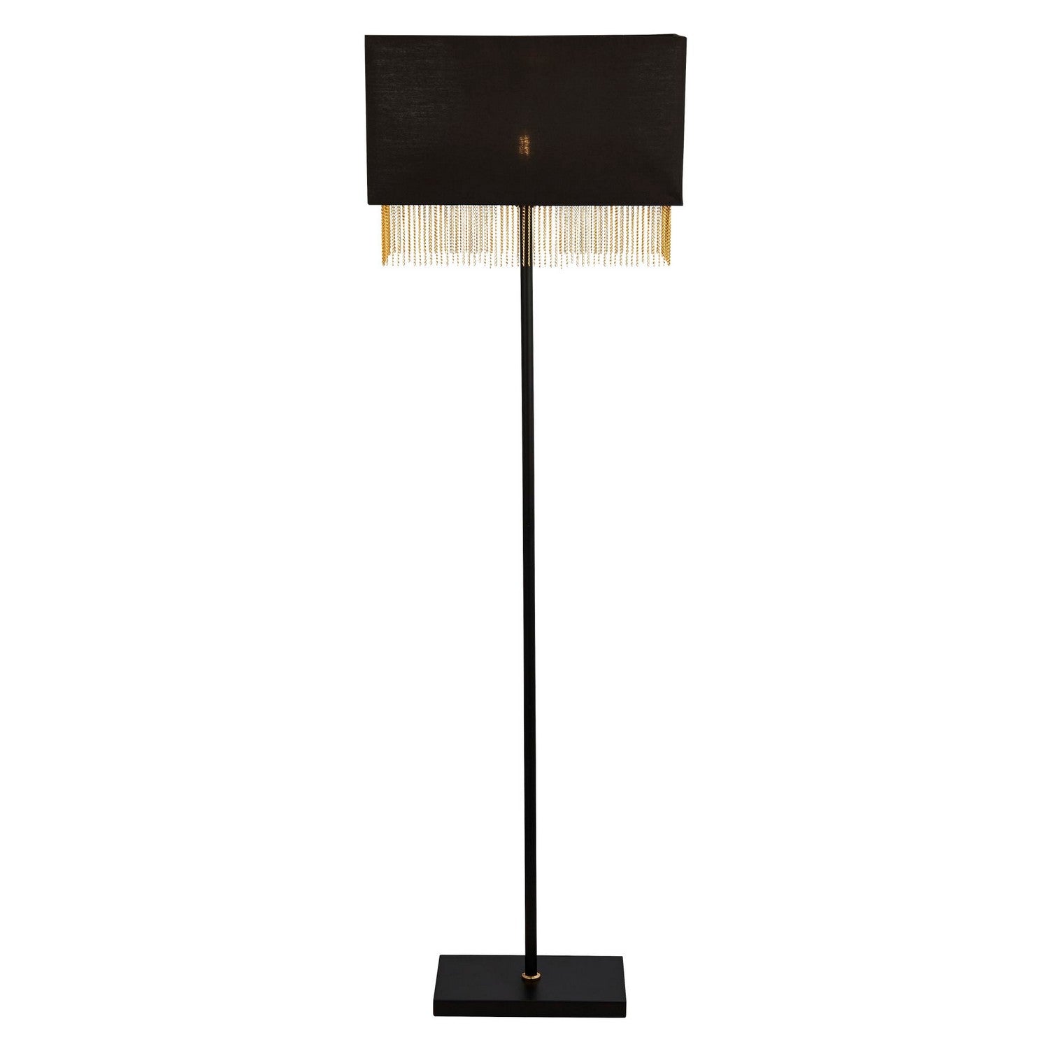 Fringe Black Shade With Gold Chain Floor Lamp