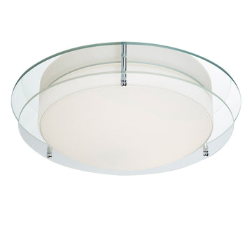 Limerick Chrome Mirror & Opal Glass IP44 Flush