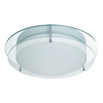 Limerick Chrome Mirror & Opal Glass IP44 Flush