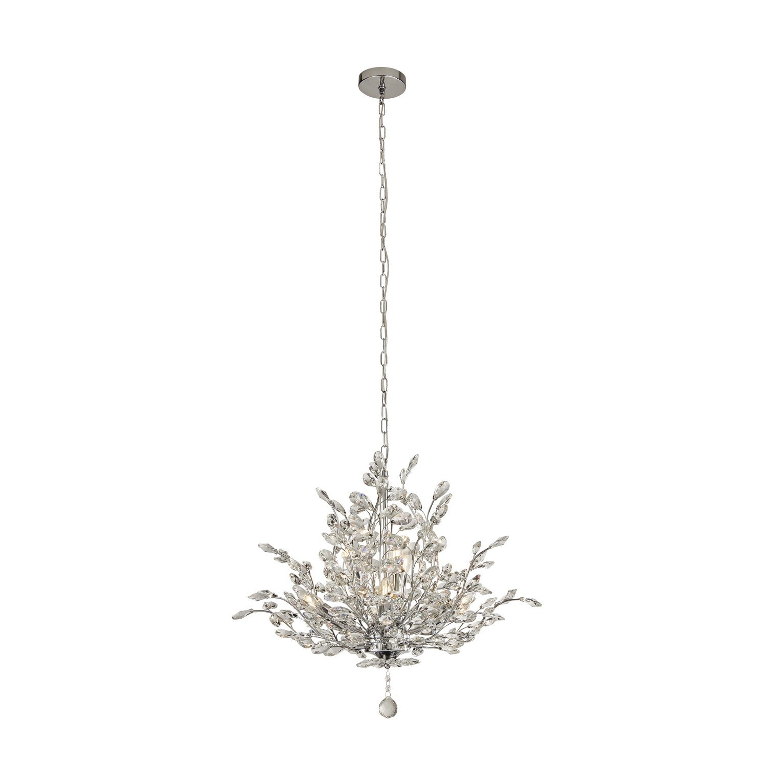 Bouquet 7 Lights Chrome & Crystal Glass Ceiling Pendant