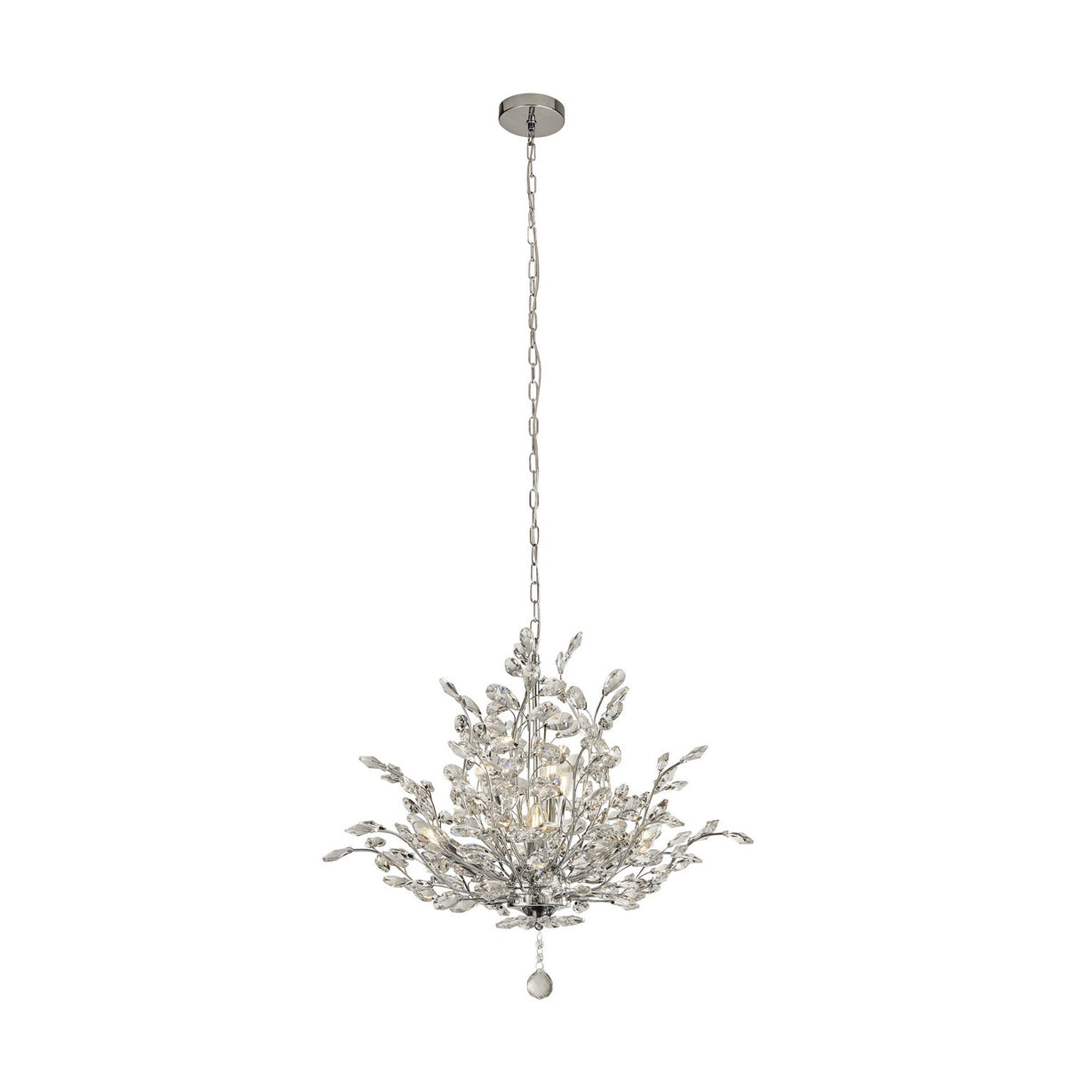 Bouquet 7 Lights Chrome & Crystal Glass Ceiling Pendant