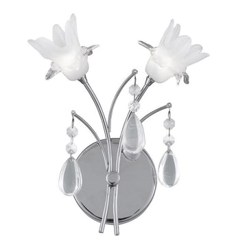 Calla 2 Light Chrome Semi-flush Wall Light