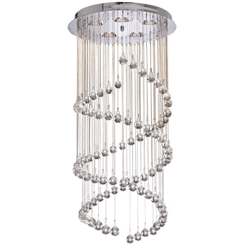 Hallway 5 Light 80cm Chrome & Crystal Balls Chandelier
