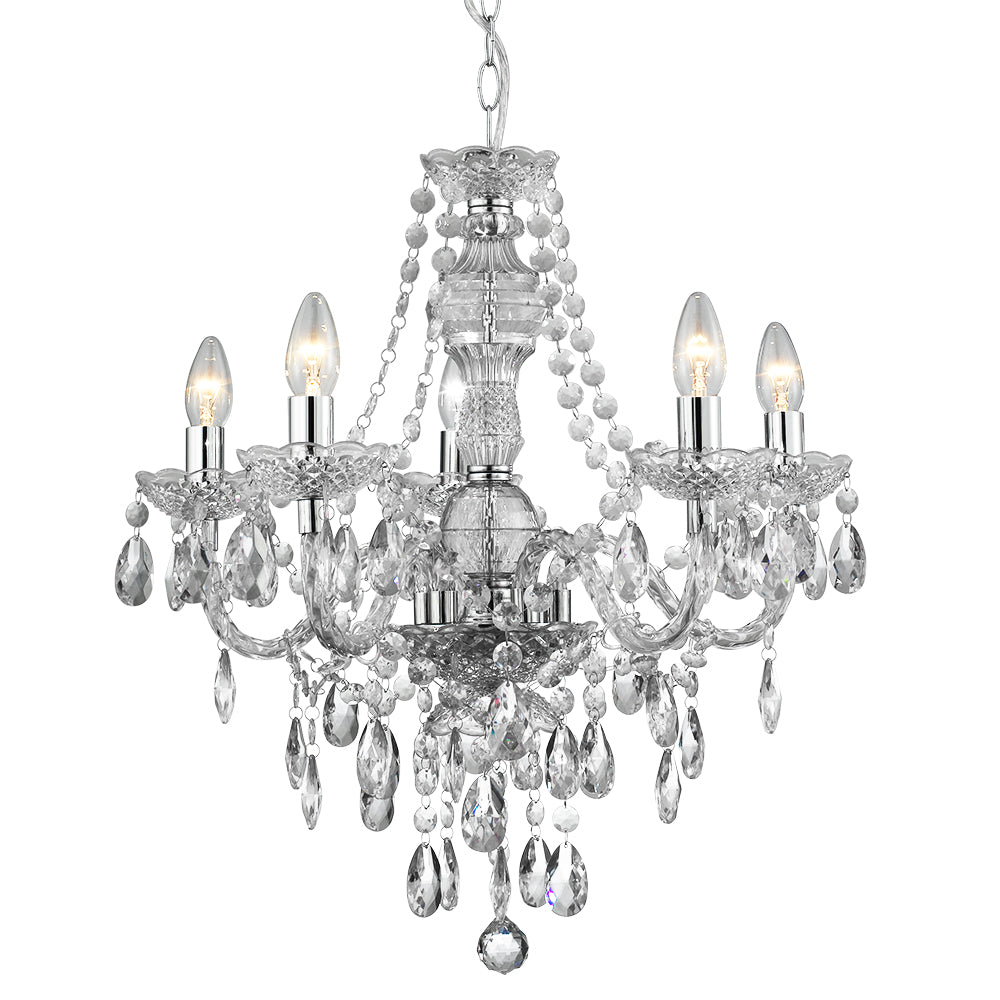 Marie Therese 5 Light Glass & Acrylic Chandelier