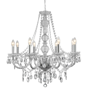 Marie Therese 8 Light Glass & Acrylic Chandelier