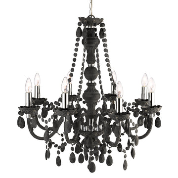 Marie Therese 8 Lights Grey Glass & Acrylic Chandelier