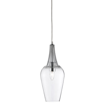 Whisk Chrome  & Clear Glass Ceiling Pendant