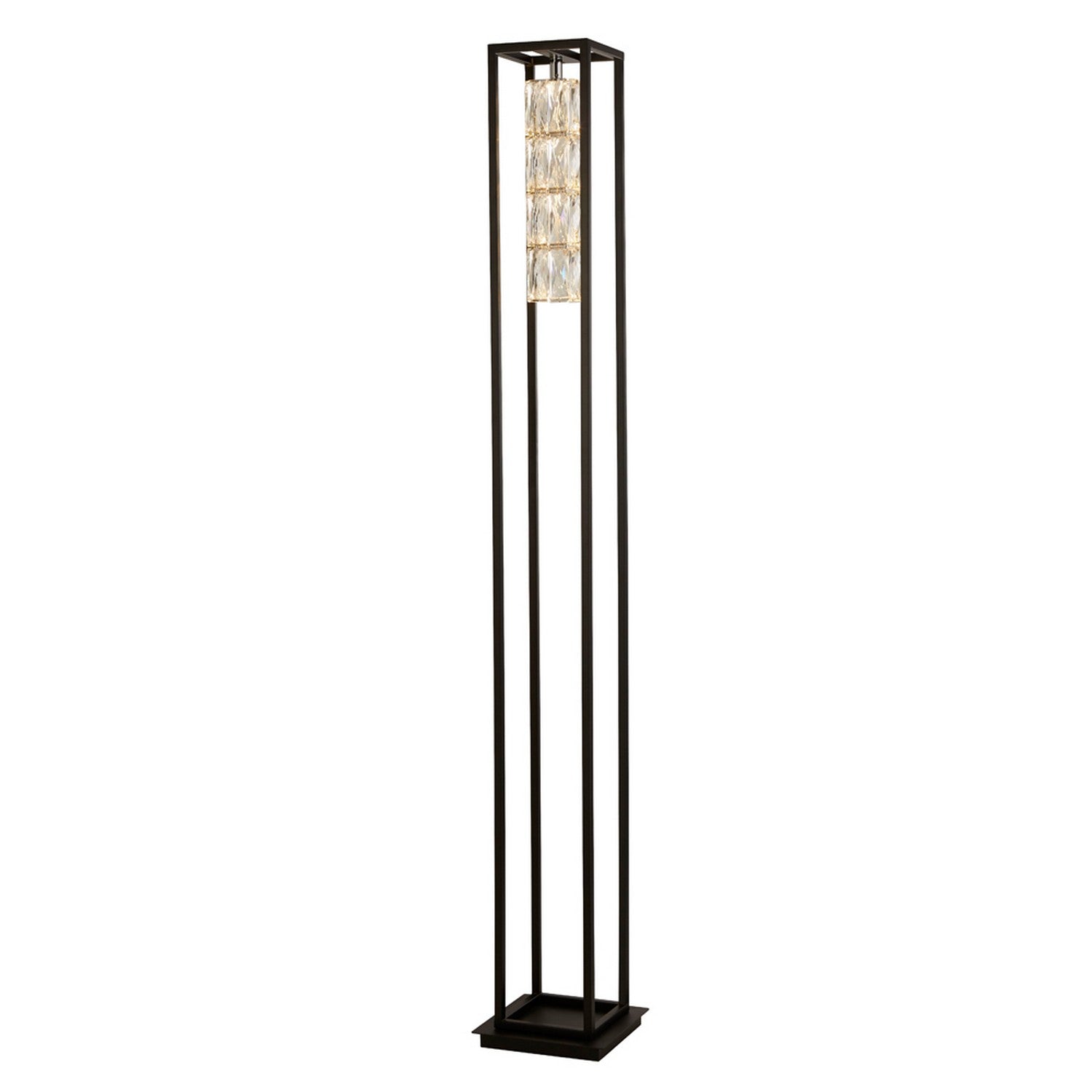 Elevator Matt Black Frame & Crystal Centre Floor Lamp