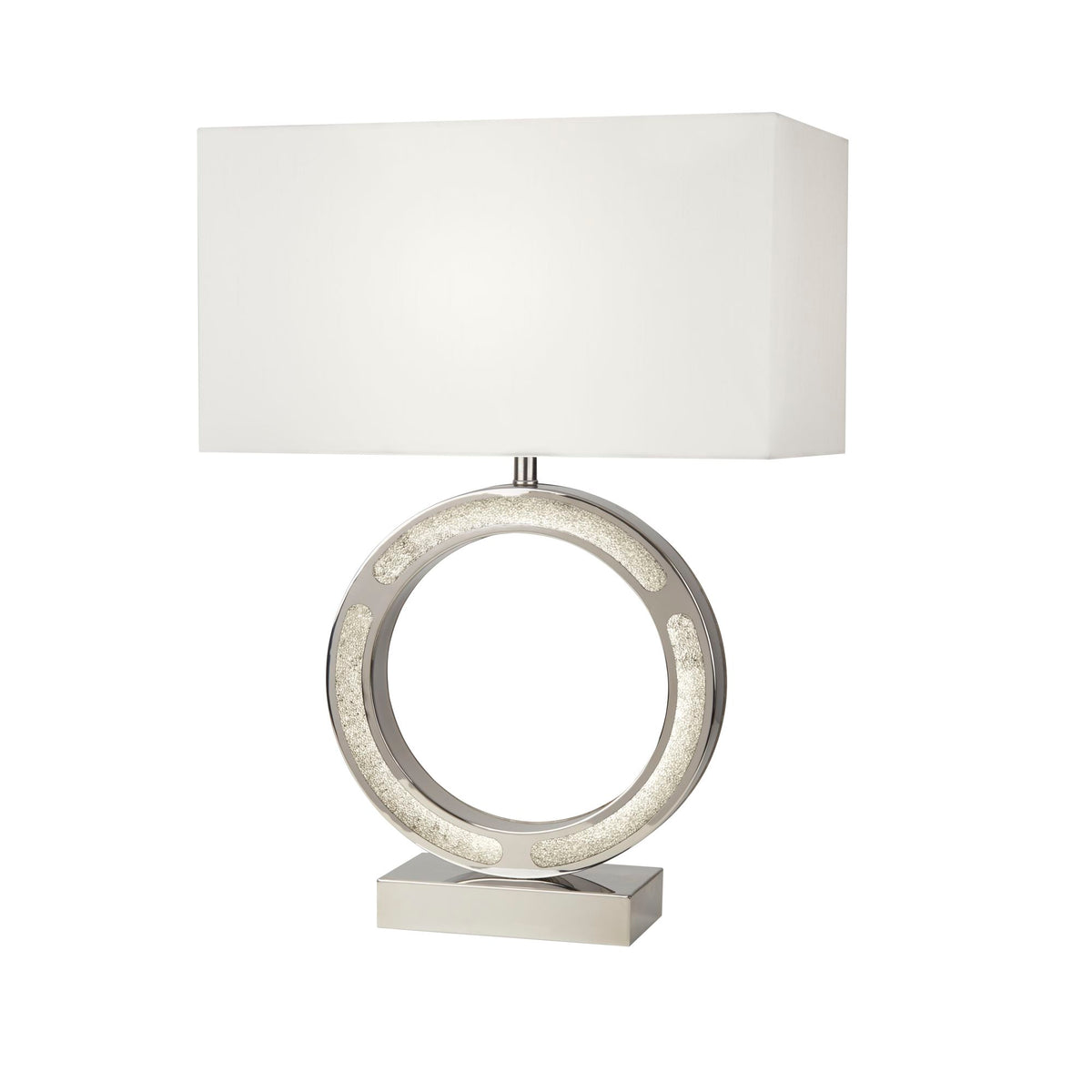 Alaska Chrome & Glass LED Base Table Lamp
