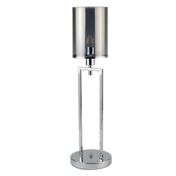 Catalina Chrome & Smoked Glass Table Lamp