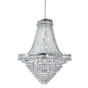 Versailles 19 Light Chrome Frame & Crystal Chandelier