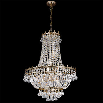 Versailles 9 Light Gold Frame & Crystal Chandelier