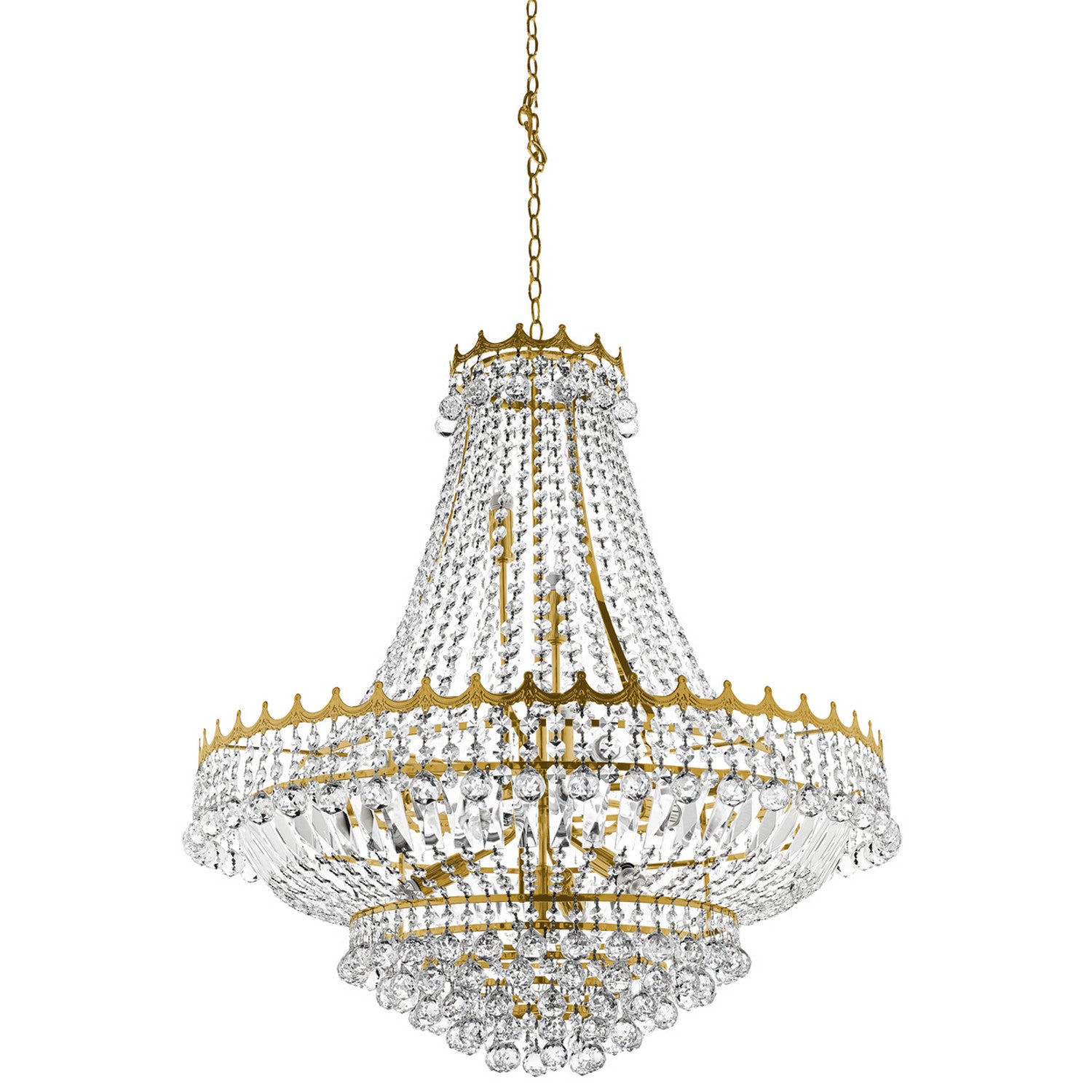 Versailles 13 Light Gold Frame & Crystal Chandelier