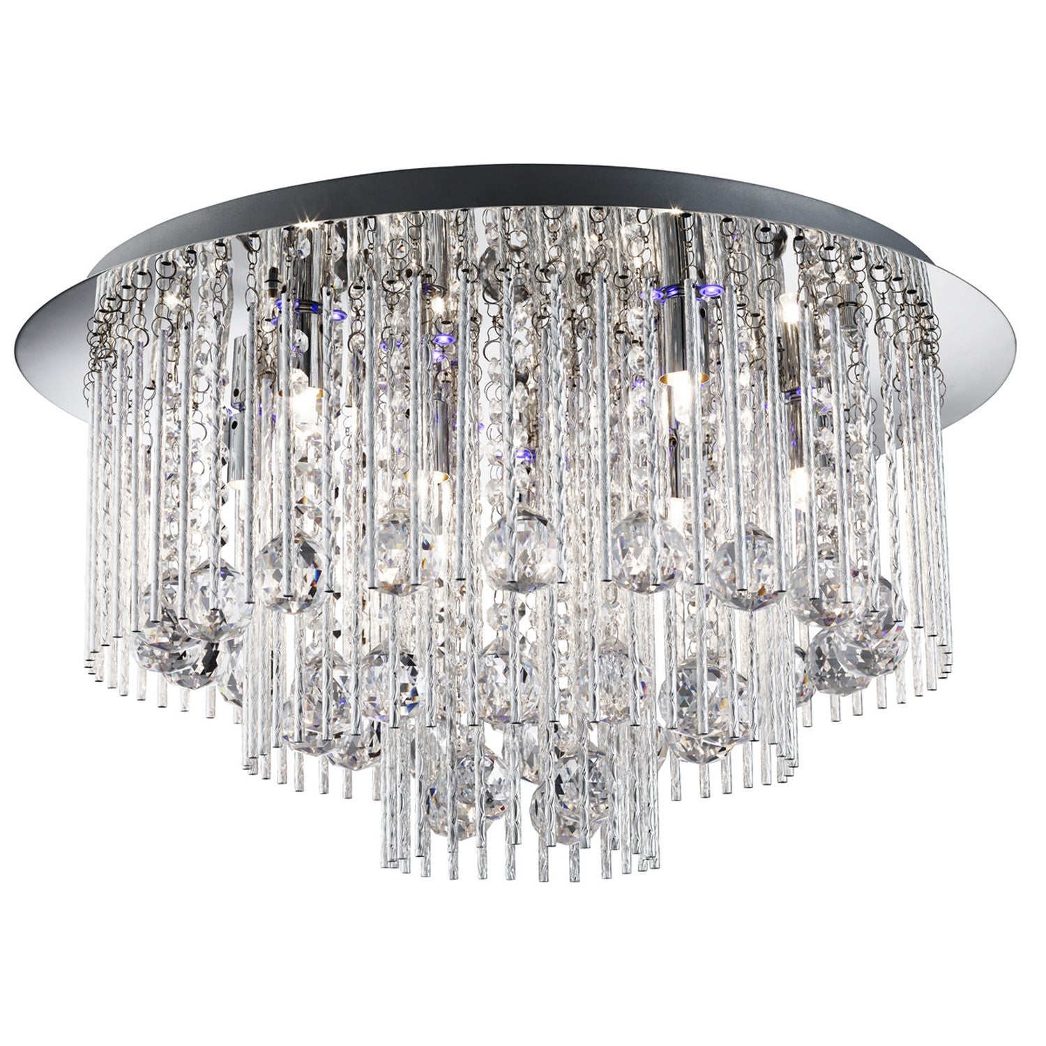 Beatrix & Light Chrome & Crystal Blue LED Chandelier