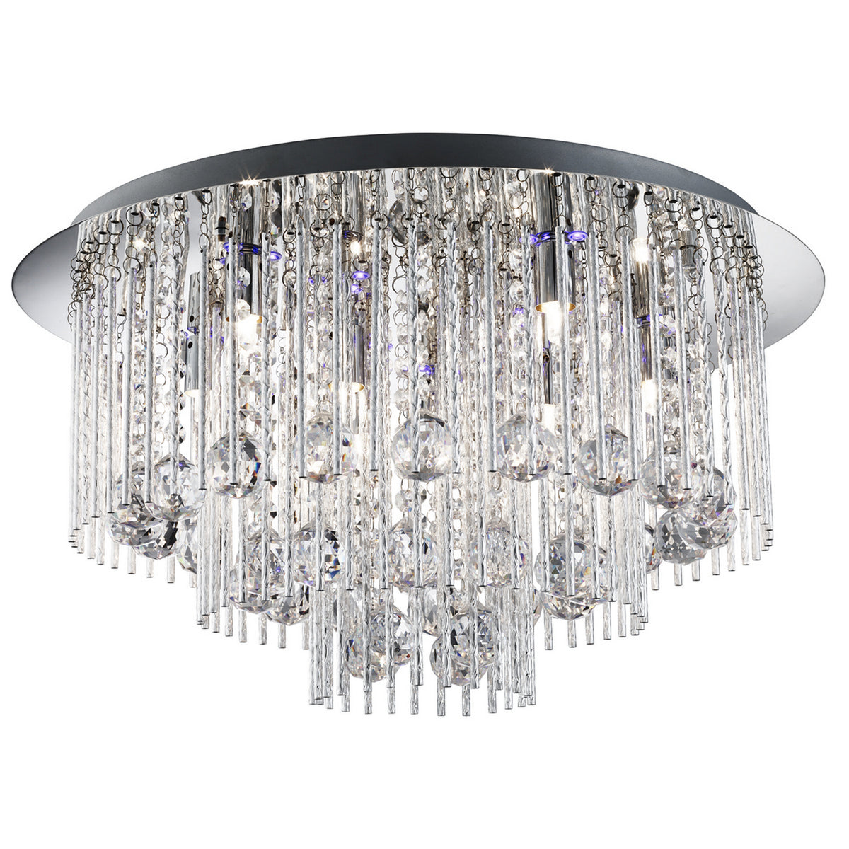 Beatrix & Light Chrome & Crystal Blue LED Chandelier