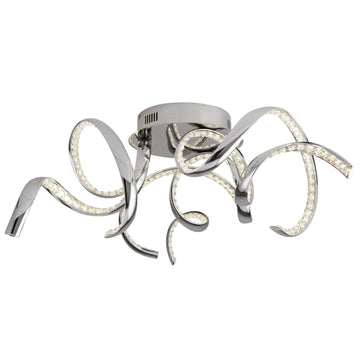 Twirls LED Chrome & Clear Flush