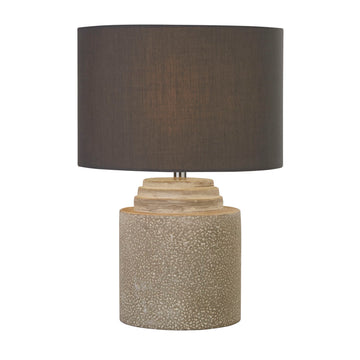 Zara Grey Cement Base & Fabric Shade Table Lamp