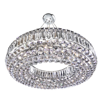 Vesuvius 10 Light Chrome Clear Coffin & Ball Drops Pendant