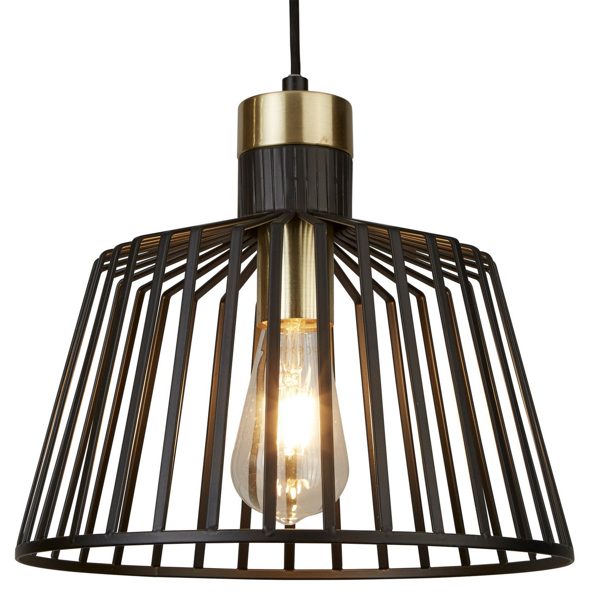 Bird Cage 30cm Metal & Satin Brass Pendant