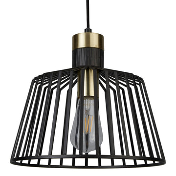 Bird Cage 30cm Metal & Satin Brass Pendant