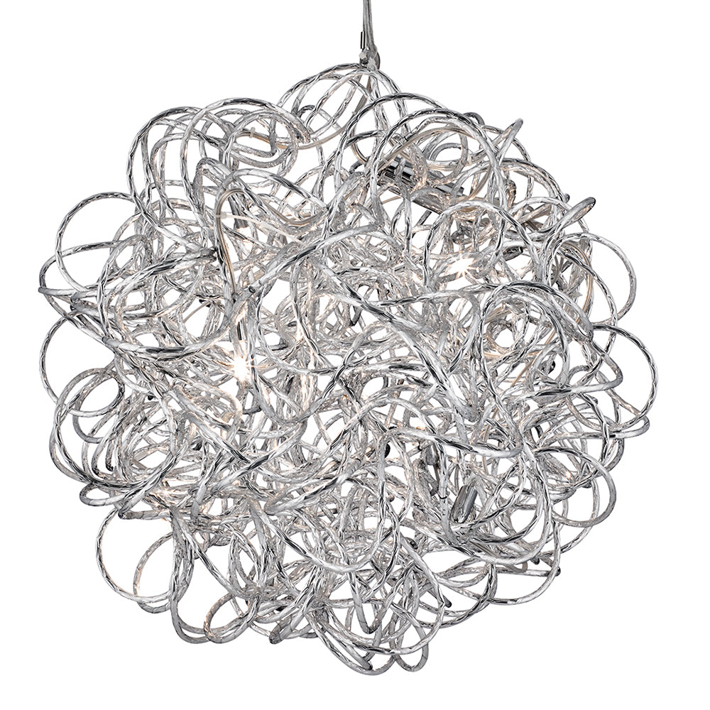 Scribble 6 Lights Chrome Diamond Cut Metal Pendant