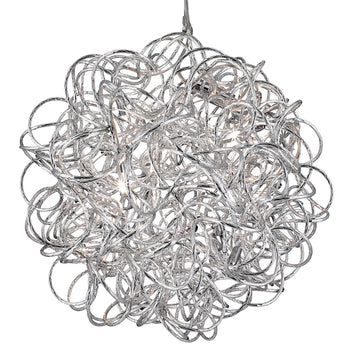 Scribble 6 Lights Chrome Diamond Cut Metal Pendant