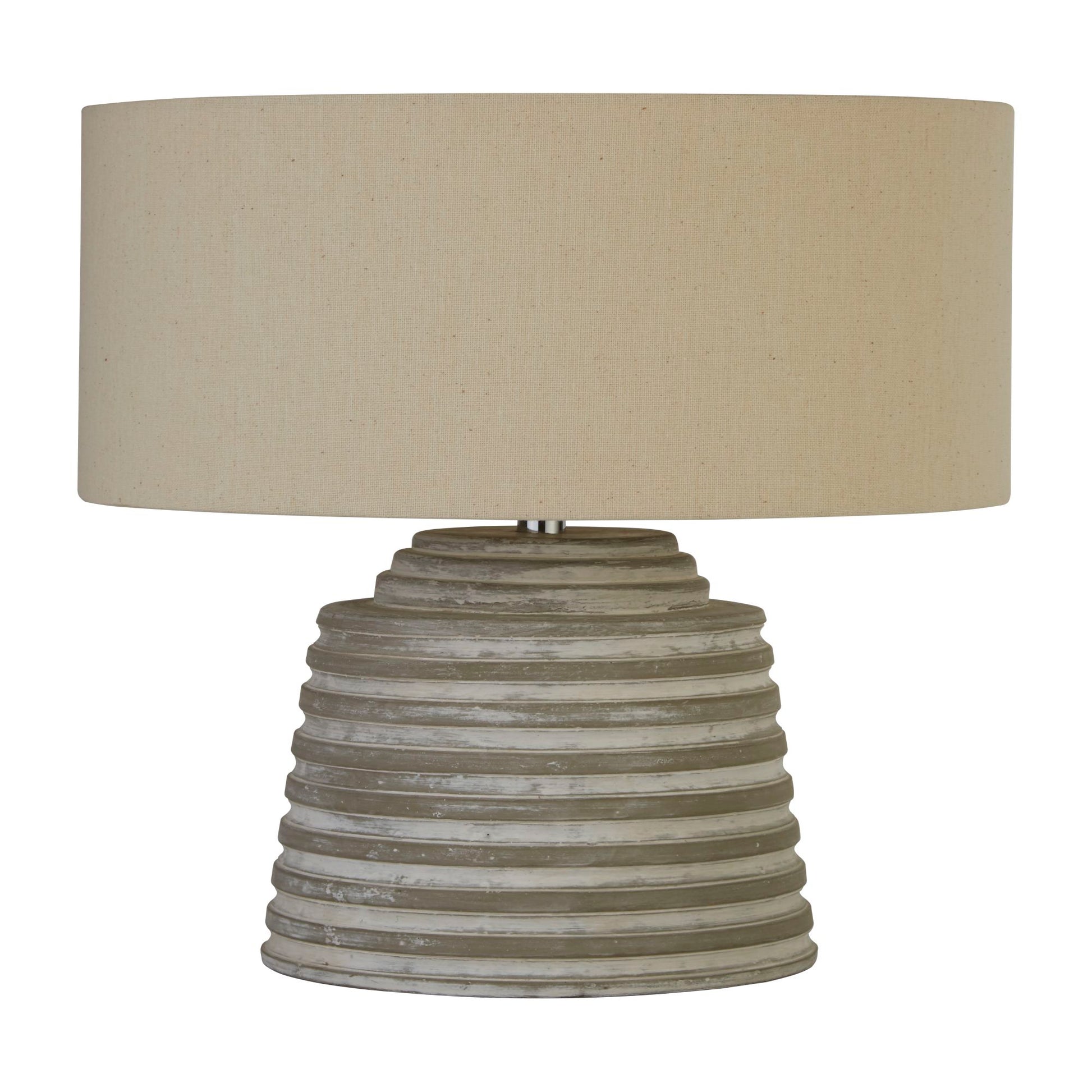 Liana Cement Base & Fabric Shade Table Lamp