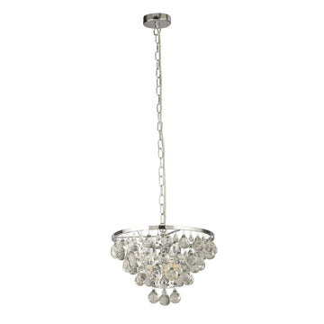 Michelle 4 Lights Chrome With Rain Drop Glass Pendant