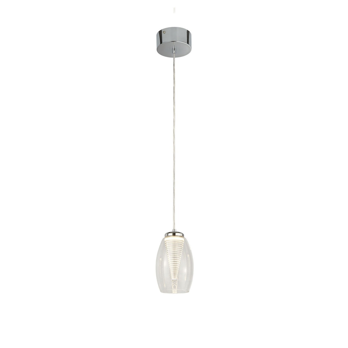 Cyclone Chrome & Clear Glass Pendant
