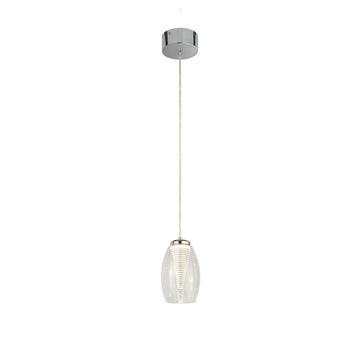 Cyclone Chrome & Clear Glass Pendant