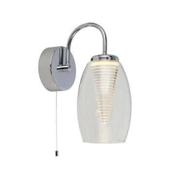 Cyclone Chrome & Clear Glass Wall Light