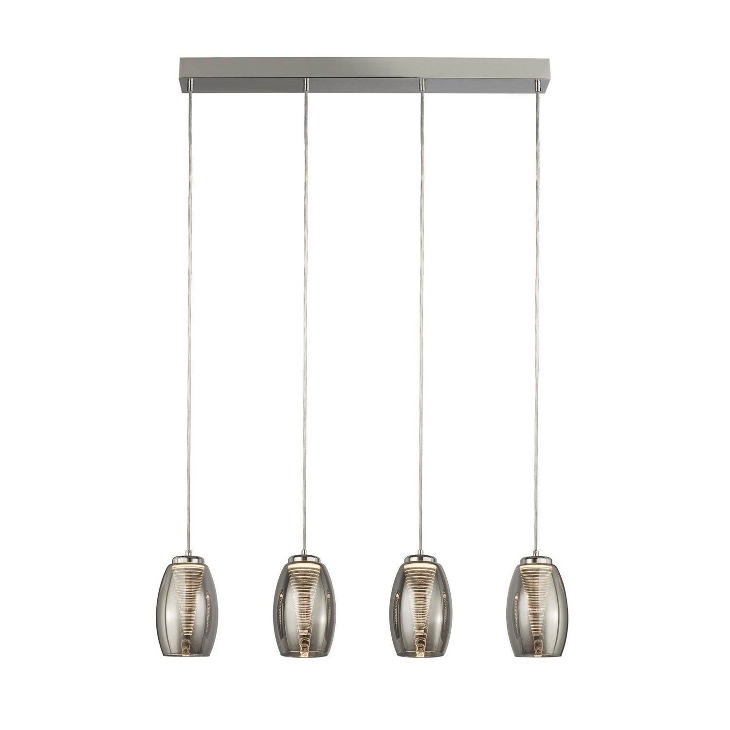 Cyclone 4 Light Chrome & Smoked Glass Bar Pendant