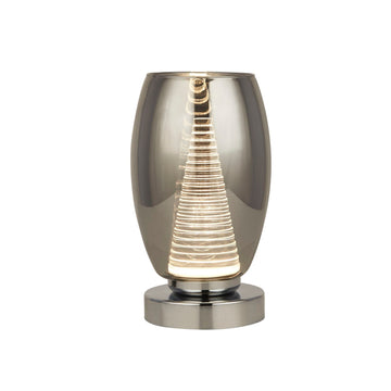Cyclone Chrome & Smoked Glass Table Lamp