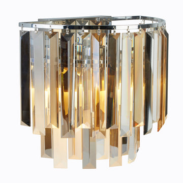 Clarissa 2 Light Chrome & Glass Prisms Wall Light