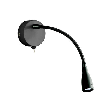 Flexy LED Black Metal & Chrome Adjustable Wall Light