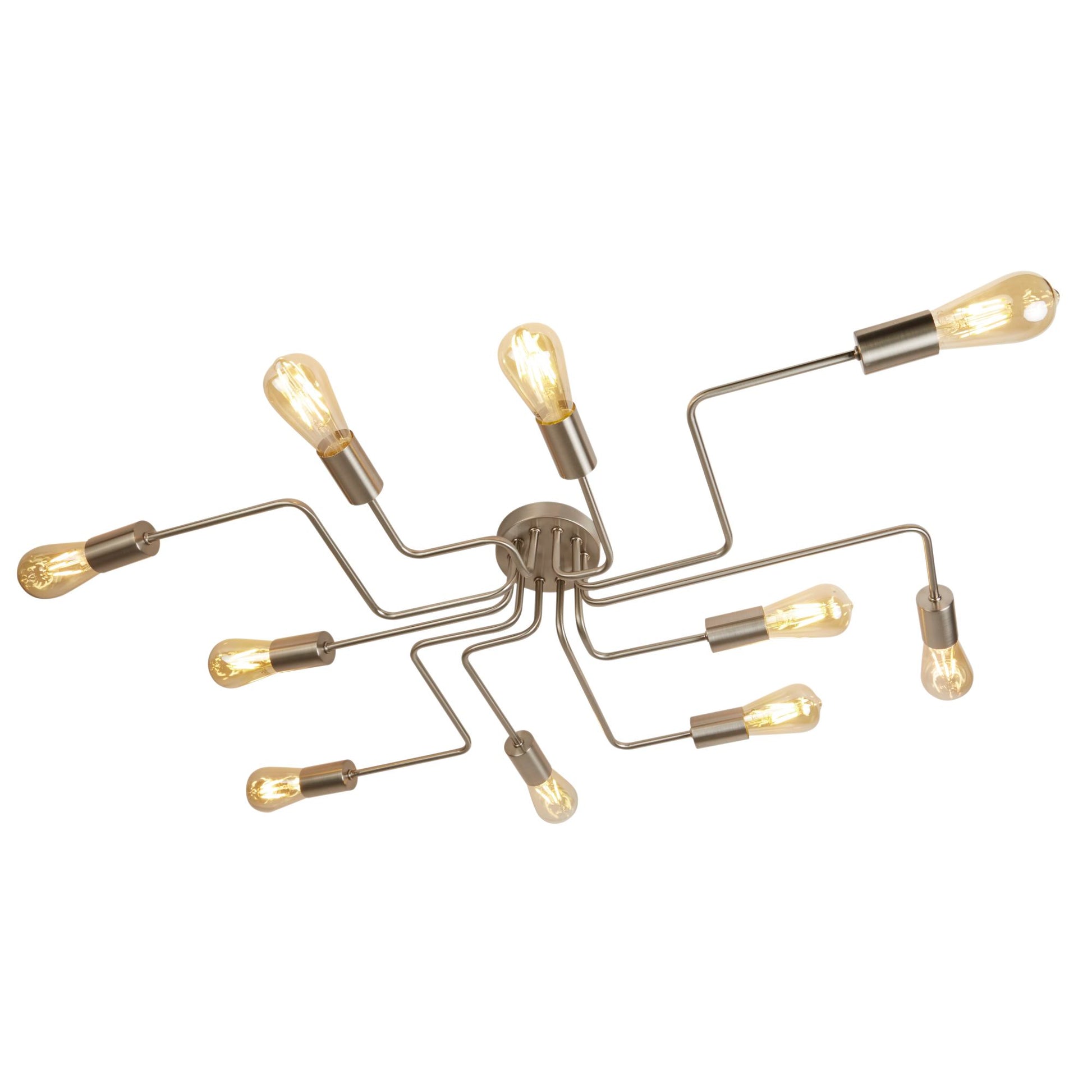 Circuit 10 Light Satin Silver Ceiling Flush