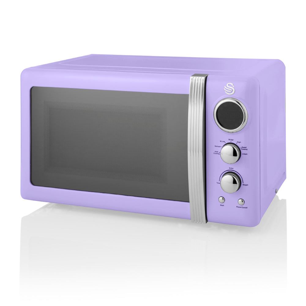 800W 20 Litre Purple Digital Timer Display Kitchen Microwave