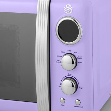 800W 20 Litre Purple Digital Timer Display Kitchen Microwave