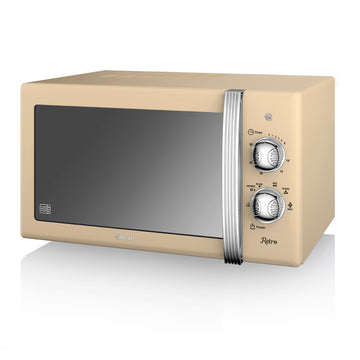 800W 20 Litre Cream Digital Timer Display Kitchen Microwave