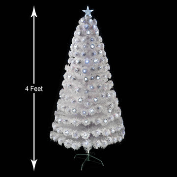 White 4ft LED Fibre Optic Christmas Tree