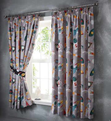 Astronaut Spaceman Ready-Made Lined Curtains 66