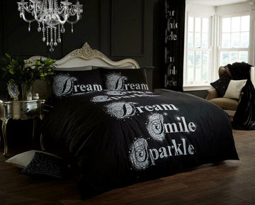 Sparkle Duvet Cover Set, King, Black