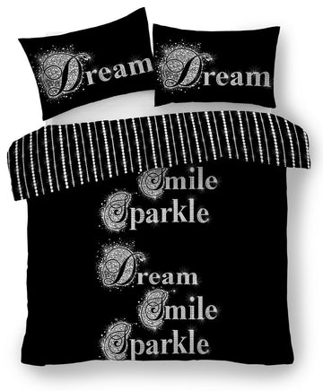 Sparkle Duvet Cover Set, King, Black