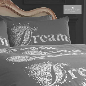 Sparkle Double Duvet Cover Bedding Set - Grey