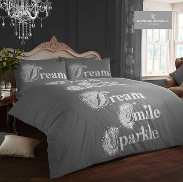 Sparkle Double Duvet Cover Bedding Set - Grey