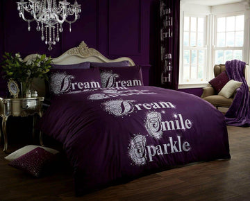 Sparkle Duvet Cover Set, King, Aubergine Purple